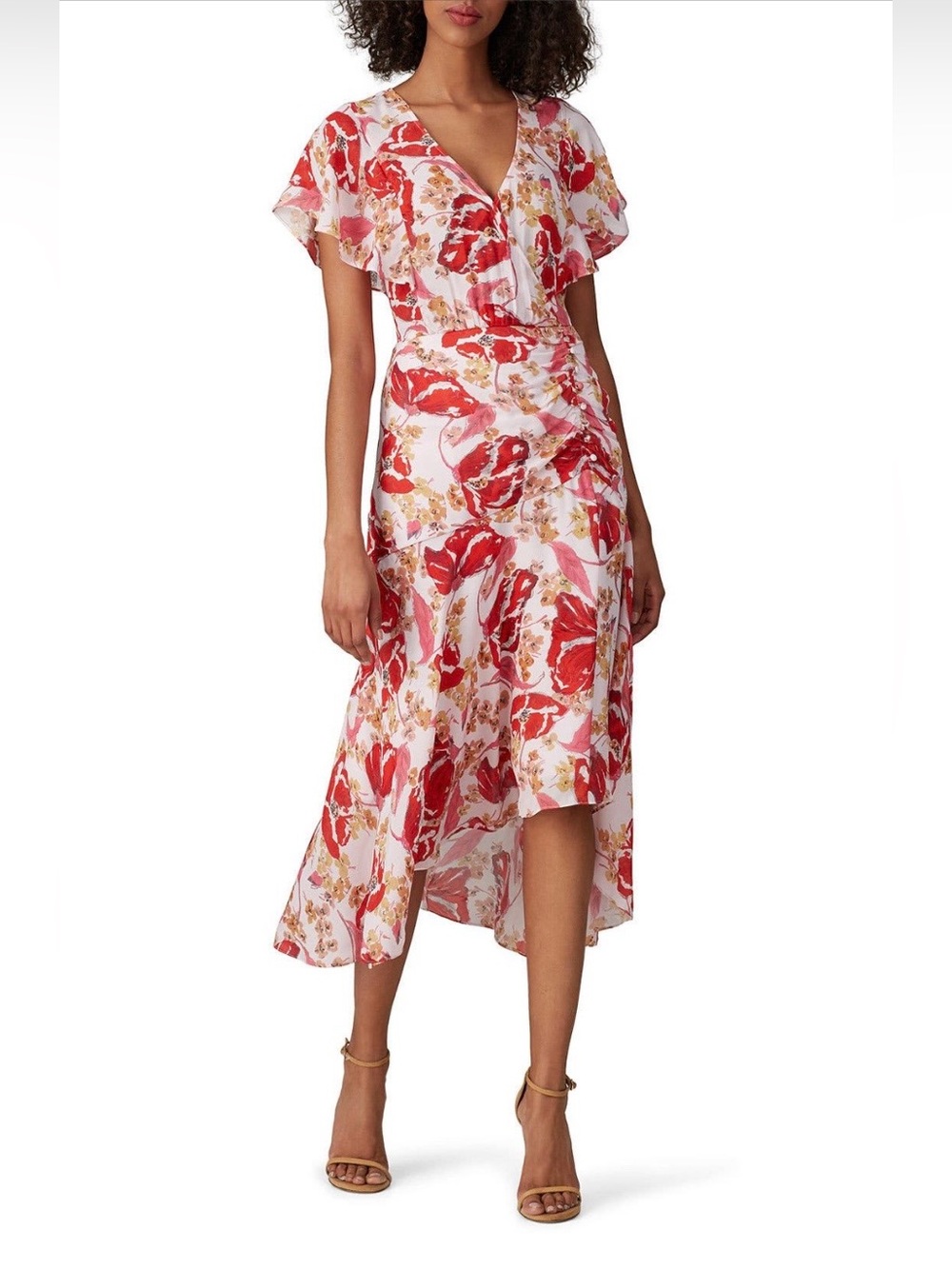Parker~Vivi~Floral High-Low Midi Dress~Size 4~$448~